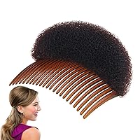 1pc Bump It Up Volume Hair Styling Clip Bun Maker Hair Insert Tool Multifunctional Hair Accessories with Comb for Instantly Hairstyle(Brown) Bun Shapers