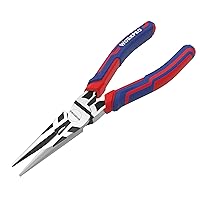 WORKPRO Premium 6” Needle Nose Pliers, Paper Clamp Precision, Heavy-Duty CRV Steel, Soft Grip with Wire Cutter, Long Nose Cutting Pliers