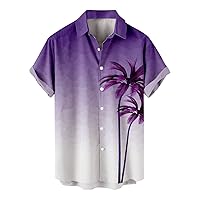 Bowling Shirts for Men Vintage Short Sleeve Button Down Bowling Shirt Collared Hawaiian Printed Beach Shirt