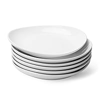 Sweese White Small Salad Plates 7.8 Inch - Porcelain Appetizer Dessert Plate Set of 6 - Dishwasher, Microwave, Oven Safe, Smooth Glaze, Scratch Resistant