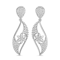 VVS Certified Luxury Traditional Earrings 1.66 Ctw Natural Diamond With 14K White/Yellow/Rose Gold Drop Earrings