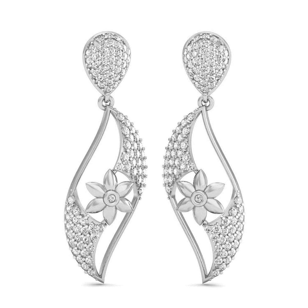 VVS Certified Luxury Traditional Earrings 1.66 Ctw Natural Diamond With 14K White/Yellow/Rose Gold Drop Earrings