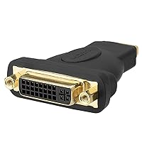 Cmple - DVI-D Female to HDMI Female Adapter, High Speed HDMI Female to DVI Female Coupler, DVI-D (24+1) Female to HDMI Female Adapter, Gold Plated Compatible with HDTV, DVD, Projectors