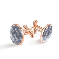 2 Packs Stainless Steel Cufflinks for Men Classic Rose Gold Cuff Links Tuxedo French Shirt Wedding Business Meeting Crown Princess Beige