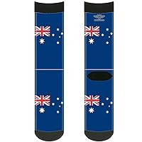 Buckle-Down Unisex-Adult's Socks Australia Flags Crew, Multicolor