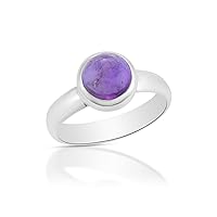 Natural Birthstone 925 Sterling Silver Ethnic Boho Handmade Stylish Ring Jewelry for Girls and Women