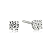 Amazon Collection IGI Certified 14k Gold Round Diamond Stud Earrings (H-I Color, I1 Clarity)