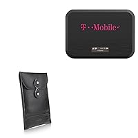 BoxWave Case for Franklin Wireless T9 Mobile Hotspot (Case Nero Leather Envelope, Leather Wallet Style Flip Cover for Franklin Wireless T9 Mobile Hotspot