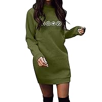 Dresses for Women 2023 Women's Halloween Sweatshirt Printed Long Sleeve O Neck Oversized Lightweight Midi