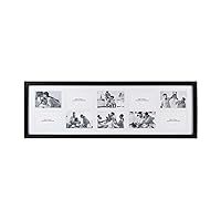 10-Opening 12' x 36' Black Matted Wall Collage Picture Frame, Collage Wall Decor Holds Ten 4x6 Photos