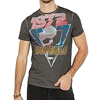 Buffalo David Bitton Mens Graphic Mesh Back T-Shirt Gray XL