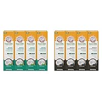 ARM & HAMMER Essentials Whiten & Strengthen Fluoride Toothpaste & Essentials Fluoride-Free Toothpaste Whiten + Activated Charcoal-4 Pack of 4.3oz Tubes, Clean Mint
