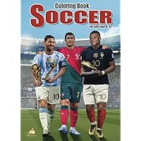 Soccer coloring book for kids aged 8-12: 50+ coloring pictures of Soccer players from all over the world. With personal facts, achievements, and awards. Great Soccer gifts for boys 8-12
