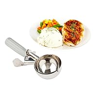 Restaurantware Met Lux 4 Ounce Portion Scoop 1 Trigger Release Cookie Scoop - With Gray Handle Stainless Steel Disher For Portion Control Scoop Cookie Dough Cupcake Batter Or Ice Cream