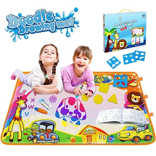 Betheaces Water Drawing Mat Aqua Magic Doodle Kids Toys Mess Free Coloring Painting Educational Writing Mats Xmas Gift for Toddlers Boys Girls Age of 3,4,5,6,7 Year Old 34.5