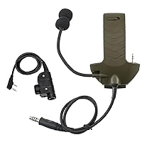 Boom Microphone/Ken 2 Pin PTT Kit Compatible with Walker's Razor Slim Earmuffs,Covert Ear Defender to Communicated Earmuff