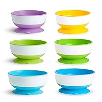 Munchkin® Stay Put™ Suction Bowls for Babies and Toddlers, 6 Pack