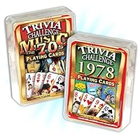 Flickback 1978 Trivia Playing Cards & 1970's Music Trivia Birthday Combo