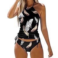 Swimsuits for Juniors 2 Piece Normal Swimsuit Backless 2 Piece Printing Adjustable Print Multi Color Padded