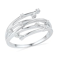 Sterling Silver Round Diamond Fashion Ring (1/10 cttw)