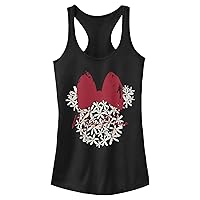 Disney Women's Characters Floral Minnie Slim Fit, Scoop Hem Racerback Tank