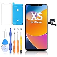 for iPhone Xs Screen Replacement, 5.8 Inches LCD Display and Touch Digitizer Full Assembly with Tool Kits Waterproof Tape, Face ID Remains and True Tone Programmable
