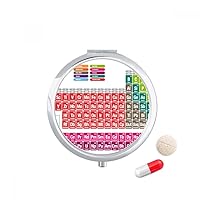 Cute Succinct Color Chemistry Periodic Table Pill Case Pocket Medicine Storage Box Container Dispenser