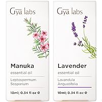 Manuka Oil for Skin & Lavender Essential Oil for Diffuser Set - 100% Natural Aromatherapy Grade Essential Oils Set - 2x0.34 fl oz - Gya Labs