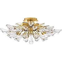Hudson Valley Lighting 7223-GL Transitional Four Light Semi Flush Mount from Tulip Collection in Gold, Champ, Gld Leaf Finish,
