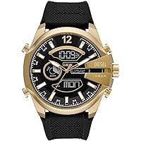Diesel Mega Chief Watch for men, Ana-Digi Movement with Silicone, Stainless steel or Leather strap