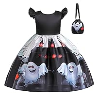 Kids Girls Halloween Cartoon Pageant Dress Party Child Costume Gown Princess Dress Bag Set Dress with Jacket