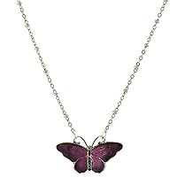 1928 Jewelry Women's Butterfly's Dance Enamel Necklace 16