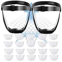 2pcs Super Protective Face Shield,Face Shield Mask for Work,Full Face Shield for Weed Whacking,High-Definition Plastic Face Shield Mask