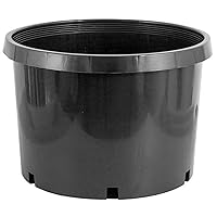 Pro Cal 10 Gallon Premium Nursery Plastic Planter Flower Herb Vegetable Garden Grow Pots with Drainage Holes for Outdoor and Indoor Use, Black, 5 Pack