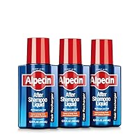Alpecin After Shampoo Caffeine Liquid Hair Recharger, 6.76 fl oz (Pack of 3), Scalp Tonic for Men's Thinning Hair Growth, Sulfate Free with Castor Oil
