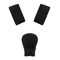 Car Seat Strap Cover Set for Baby Kids Seat Belt Covers with Crotch Pad Back Anti-Slip Design for Car Seats Pushchair Stroller (Small (4.9”L), Black Grey-1)