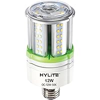 12W High Performance LED Omni-Cob Lamp, 360º, (~50W HID), 50K, 1600 lm, 100~277V for Commercial Industrial Lighting Warehouse High Bay Light Fixture Garage Workshop, White