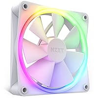 NZXT F120 RGB Fans - RF-R12SF-W1 - Advanced RGB Lighting Customization - Whisper Quiet Cooling - Single (RGB Fan & Controller Required & NOT Included) - 120mm Fan - White