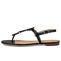 Jack Rogers Worth Flat Sandal for Women - Leather Upper, Adjustable Ankle Strap with Buckle Closure