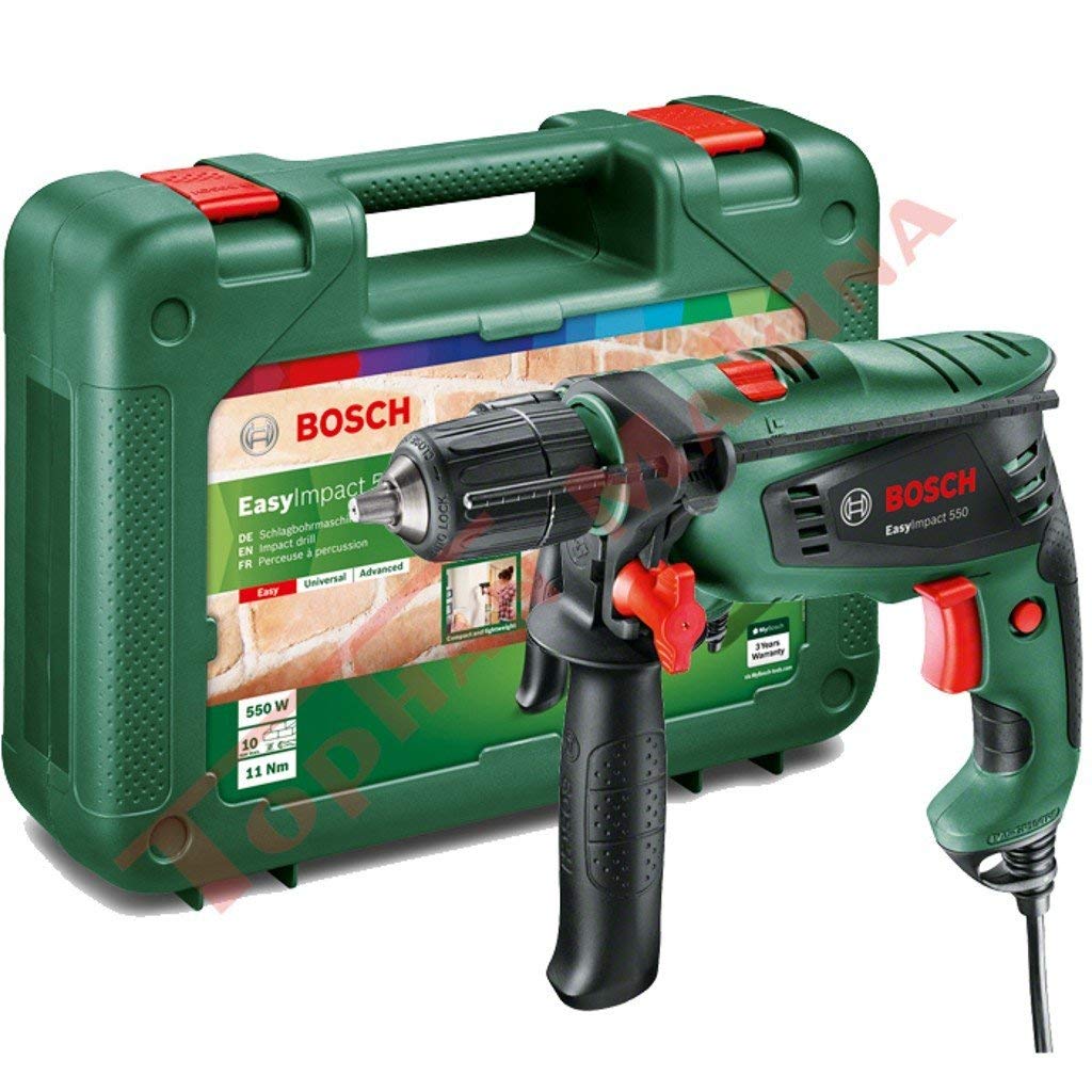Bosch Home & Garden Schlagbohrmaschine EasyImpact 550 (Grün, 550 Watt, im Koffer)