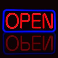 BritTech 21'' X 10'' Ultra Bright LED Neon Open Sign - Remote Controlled - Get Your Business Seen Day or Night(21'' X 10'' Blue/Red)