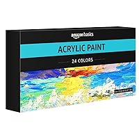 Amazon Basics Acrylic Paint Tubes, 24 Colors