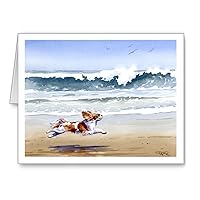 Cavalier King Charles Spaniel at the Beach - Set of 10 Note Cards With Envelopes