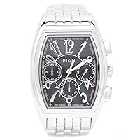 Elgin FK1215S-B Men's Watch, Silver, Dial Color - Black, Watch