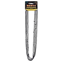 Metallic Black Plastic Bead Necklaces - 32'', 4 Count - Perfect for Parties, Birthdays & New Year's Eve Events