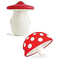 Magic Mushroom Foldable Kitchen Funnel and Fun Guy Fridge Deodorizer by OTOTO - Bundle of 2 Fun Kitchen Gadgets