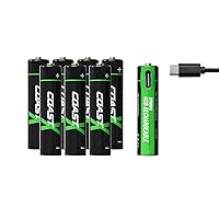 Coast AAA USB-C Rechargeable Batteries, ZITHION-X, Lithium Ion 1.5v 750 mAh, Long Lasting, Charges Under 1.25 Hours, Over 1000 Charges, Charging Cable Included, 8-Battery Pack