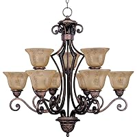 Symphony-9 Light 2-Tier Chandelier in Mediterranean style-32 Inches wide by 32 inches high -Traditional Installation
