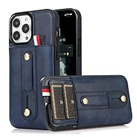 Luxury Leather Phone Case for iPhone 14 13 12 Mini 11 Pro X XS Max XR 8 7 6 6S Plus SE 2020 2022 Wallet Card Slot Cover,Blue,for iPhone 14Plus 6.7inch