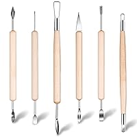 Fashion Road 6Pcs Clay Sculpting Tools, Clay Tools Pottery Tools Wooden  Handle Double-Sided Set for Pottery Ceramics Sculpting
